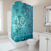 Onderwater met  Logo en tekst Douchegordijn (In situ)