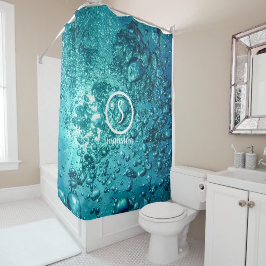 Onderwater met  Logo en tekst Douchegordijn (In situ)