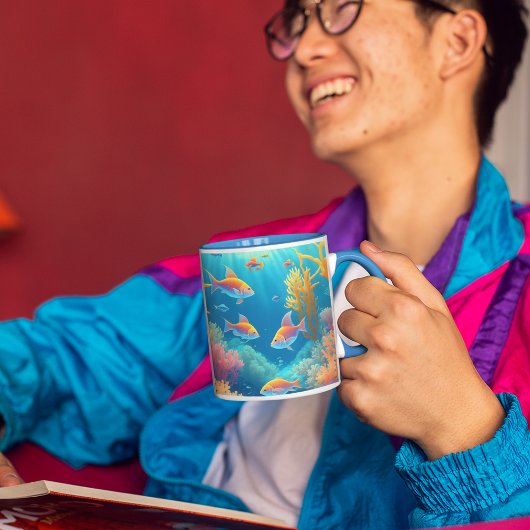 Onderwater met tropische vissen mok