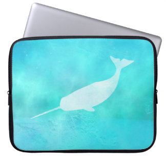 Onderwater Narwhal Silhouette Laptop Sleeve
