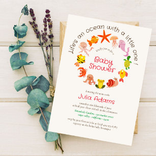 Onderwater Nautisch Zee Baby shower Kaart