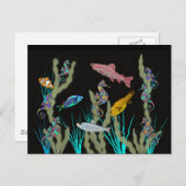 Onderwater Neon Fantasy Briefkaart (Voorkant / Achterkant)