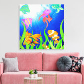 Onderwater Oasis Tropisch Vis Paradijs Canvas Afdruk (Insitu (Woonkamer))