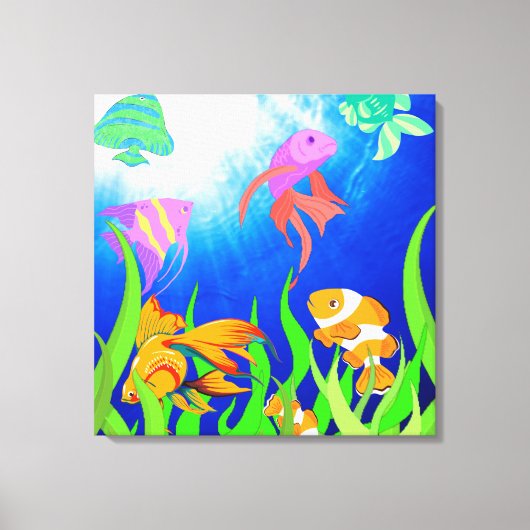 Onderwater Oasis Tropisch Vis Paradijs Canvas Afdruk (Voorkant)