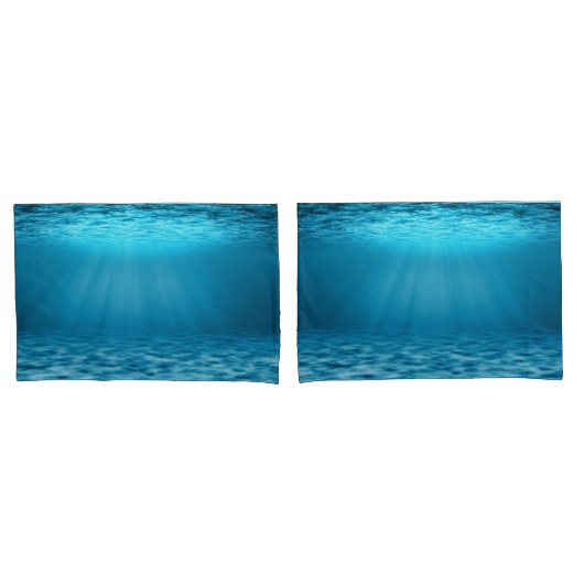 Onderwater Oceaanlicht in Rustig Blauw Kussensloop (Voorkant-Set)