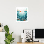 Onderwater Oceaanscène Zeeleven Kunstposter Poster (Thuiskantoor)