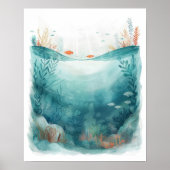 Onderwater Oceaanscène Zeeleven Kunstposter Poster (Voorkant)