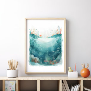 Onderwater Ocean Scene Zee Life Art Poster