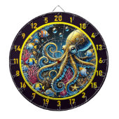 Onderwater Octopus Fantasy Design Dartbord (Voorkant)