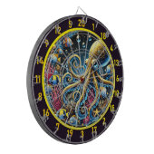 Onderwater Octopus Fantasy Design Dartbord (Voorkant Links)