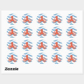 Onderwater Octopus Ronde Sticker (Vel)
