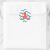 Onderwater Octopus Ronde Sticker (Tas)