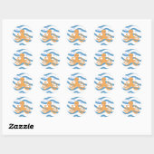 Onderwater Octopus Ronde Sticker (Vel)