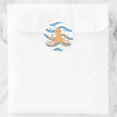 Onderwater Octopus Ronde Sticker (Tas)