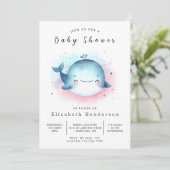 Onderwater online walvis Baby shower Kaart (Staand voorkant)