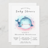 Onderwater online walvis Baby shower Kaart (Voorkant / Achterkant)
