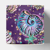 Onderwater Paarse Luxe | Dark Pastel Gold Zee Life Bedankdoosjes (Bovenkant)