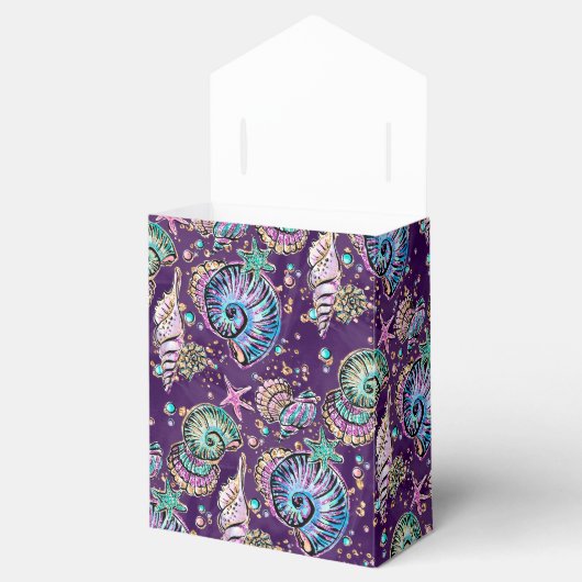 Onderwater Paarse Luxe | Dark Pastel Gold Zee Life Bedankdoosjes (Geopend)