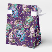 Onderwater Paarse Luxe | Dark Pastel Gold Zee Life Bedankdoosjes (Achterkant)