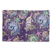 Onderwater Paarse Luxe | Dark Pastel Gold Zee Life Kussensloop (Achterkant)