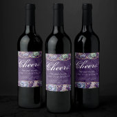 Onderwater Paarse Luxe | Dark Pastel Gold Zee Life Wijn Etiket