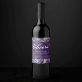 Onderwater Paarse Luxe | Dark Pastel Gold Zee Life Wijn Etiket