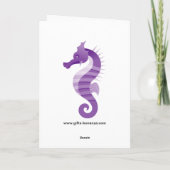 Onderwater Paarse zeepaardverjaardag Kaart (Achterkant)