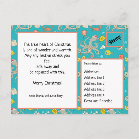 Onderwater Pickleball, Briefkaart (Achterkant)