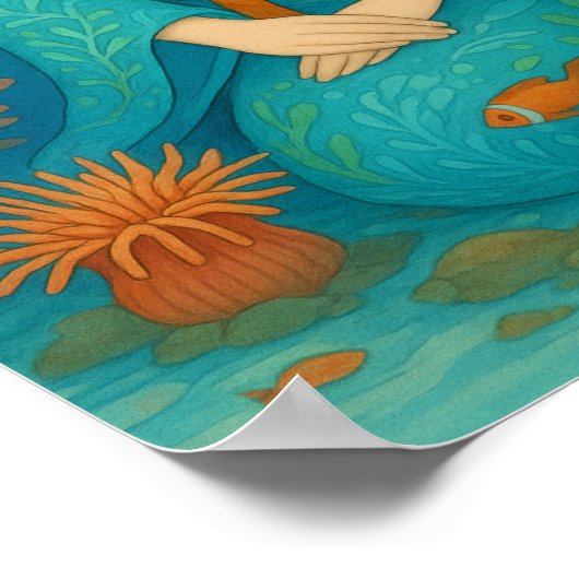 Onderwater prinses in Kimono Poster (Hoek)