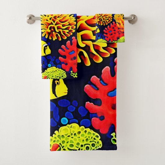 Onderwater Reef Life Bright Design Bad Handdoek (Insitu)