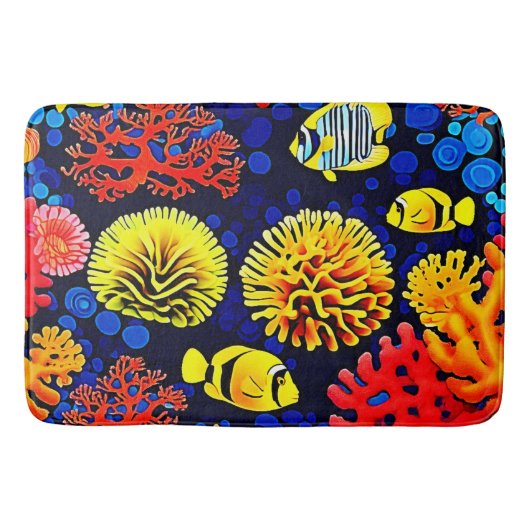 Onderwater Reef Life Bright Design Badmat (Voorkant)