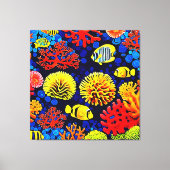 Onderwater Reef Life Bright Design Canvas Afdruk (Voorkant)