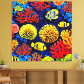 Onderwater Reef Life Bright Design Canvas Afdruk (Insitu (Woonkamer))
