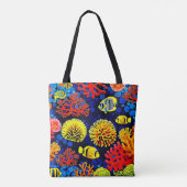 Onderwater Reef Life Bright Design Tote Bag (Achterkant)