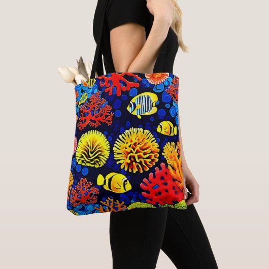 Onderwater Reef Life Bright Design Tote Bag (Dichtbij)