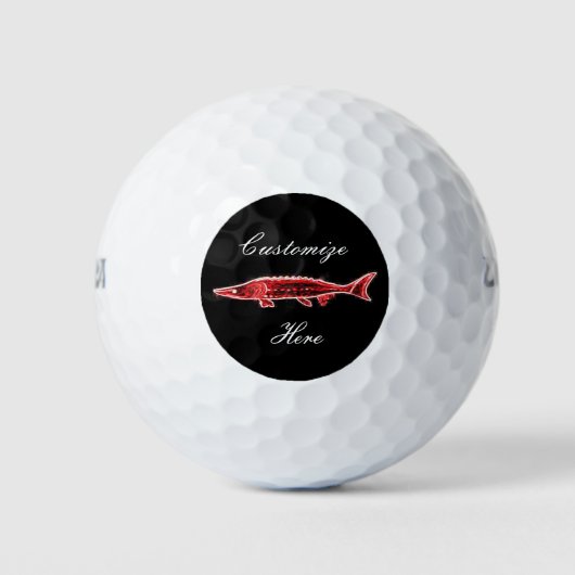 onderwater rode steur zwart golfballen (Voorkant)