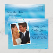 Onderwater Sandy Toes Zoute Kusjes Save the Date Briefkaart (Voorkant / Achterkant)