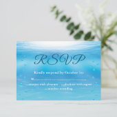 Onderwater Sandy Toes Zoute Kusjes Strandbruiloft RSVP Kaartje (Staand voorkant)
