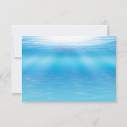 Onderwater Sandy Toes Zoute Kusjes Strandbruiloft RSVP Kaartje (Achterkant)