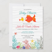Onderwater Schattige Zeewezens Baby Shower Kaart (Voorkant)