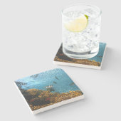 Onderwater Schoonheid, Vis en Koraal Stenen Onderzetter (Zijkant)