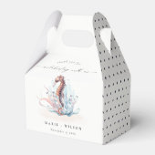 Onderwater Seahorse Seaweed Coral Wedding Bedankdoosjes (Achterkant)