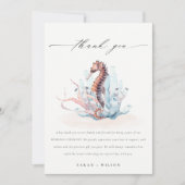 Onderwater Seahorse Seaweed Coral Wedding Bedankkaart (Voorkant)