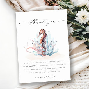 Onderwater Seahorse Seaweed Coral Wedding Bedankkaart