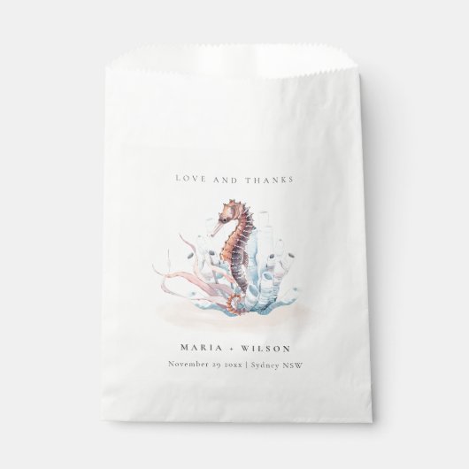 Onderwater Seahorse Seaweed Coral Wedding Bedankzakje (Voorkant)