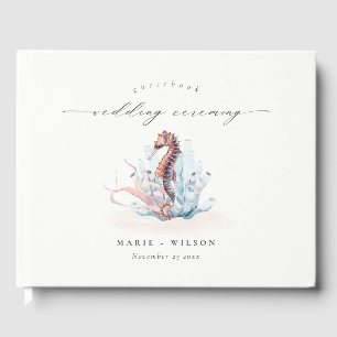 Onderwater Seahorse Seaweed Coral Wedding Gastenboek