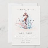 Onderwater Seahorse Seaweed Vow Renewal Invite Bedankkaart (Voorkant)