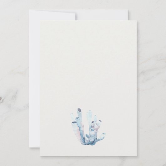 Onderwater Seahorse Seaweed Vow Renewal Invite Bedankkaart (Achterkant)