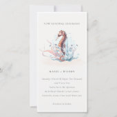 Onderwater Seahorse Seaweed Vow Renewal Invite Bedankkaart (Voorkant)