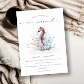 Onderwater Seahorse Seaweed Vow Renewal Invite Bedankkaart